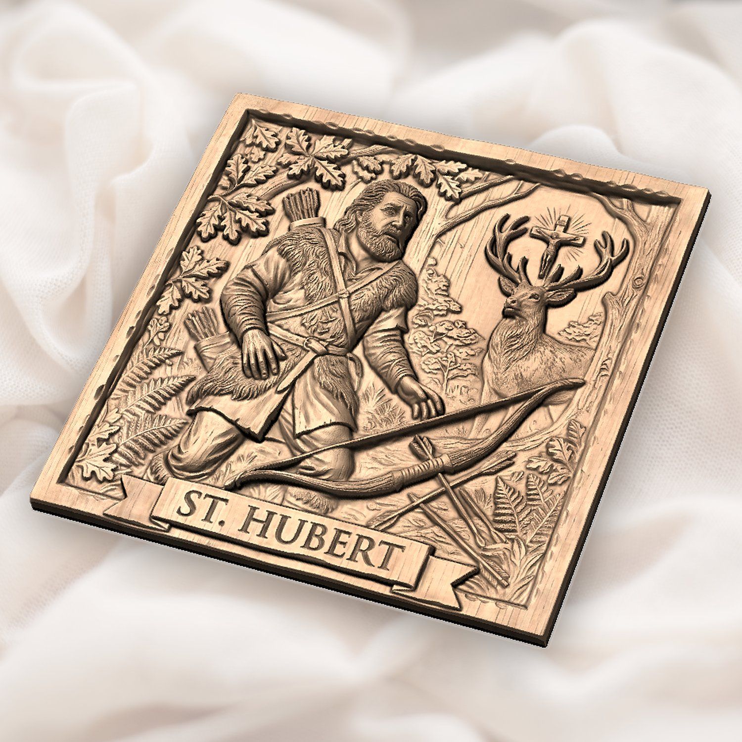 St Hubert Patron Saint of Hunters CNC Relief STL bas-relief STL — view 5