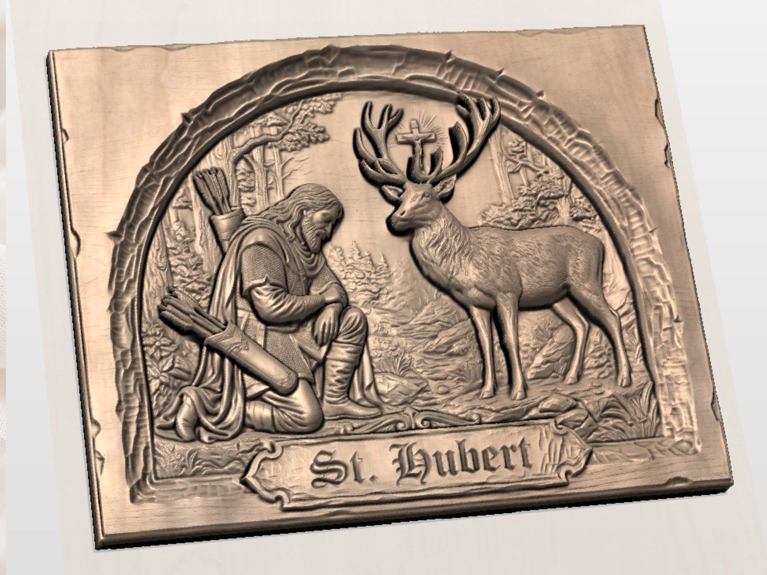 St Hubert Patron Saint Of Hunters CNC Relief STL bas-relief STL — view 4