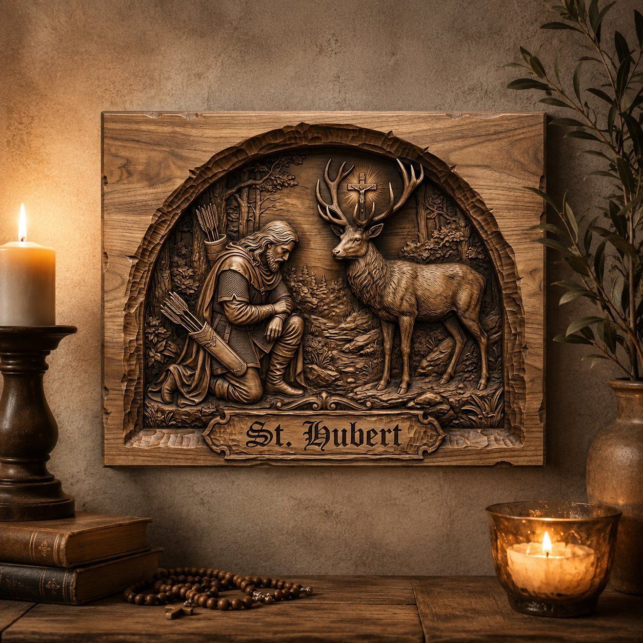 St Hubert Patron Saint Of Hunters CNC Relief STL bas-relief STL — view 5