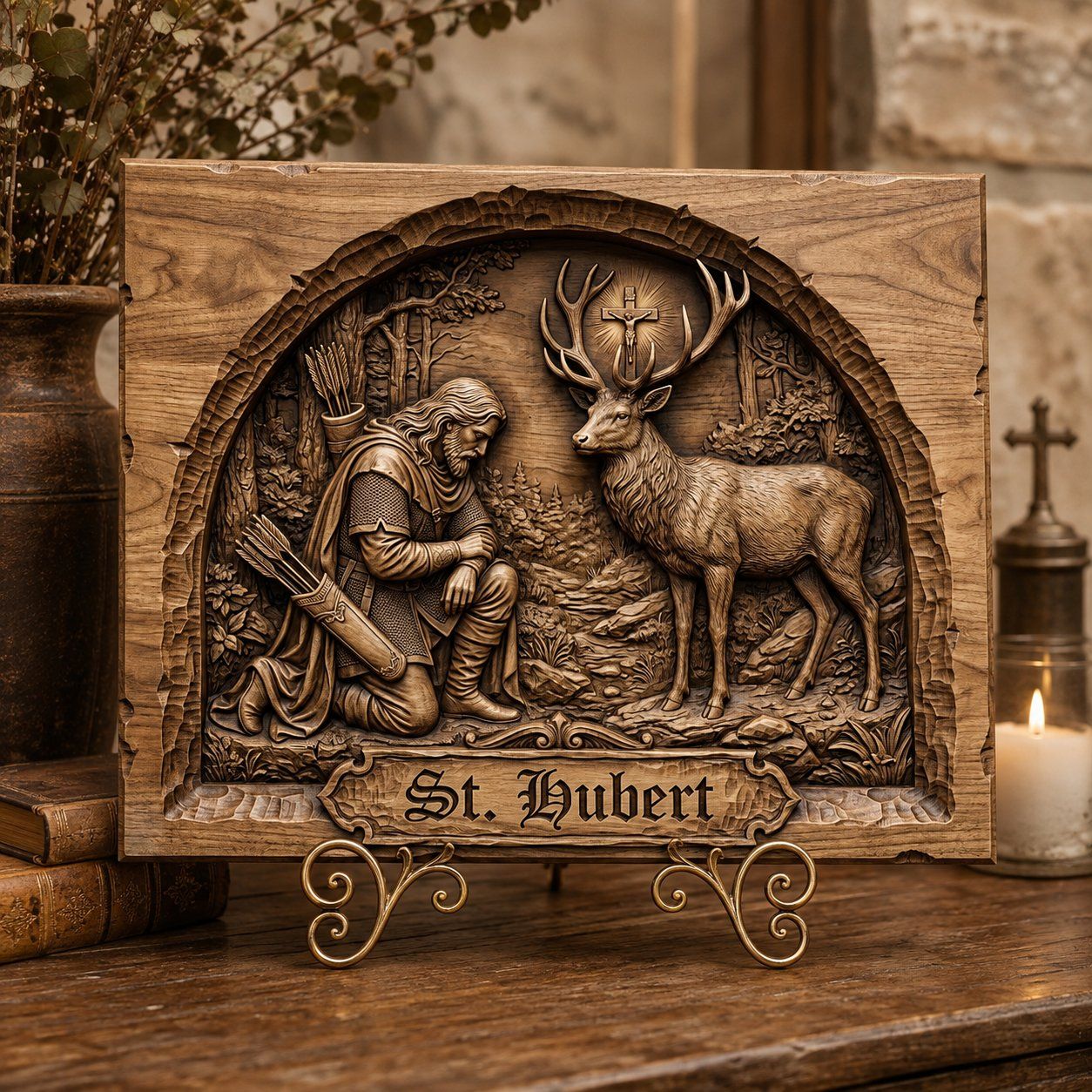 St Hubert Patron Saint Of Hunters CNC Relief STL bas-relief STL — view 6