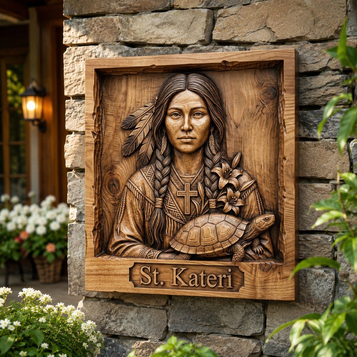 St Kateri Tekakwitha Lily of the Mohawks CNC Relief STL bas-relief STL — view 7