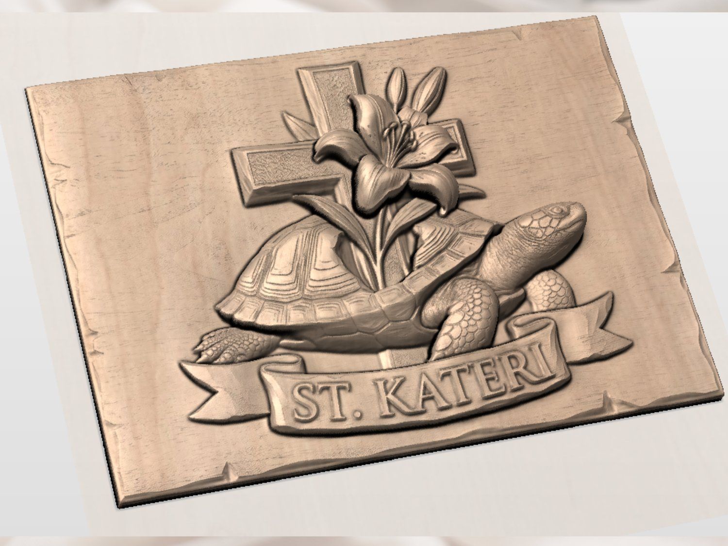 St. Kateri Tekakwitha Lily Turtle Clan CNC Relief STL bas-relief STL — view 4