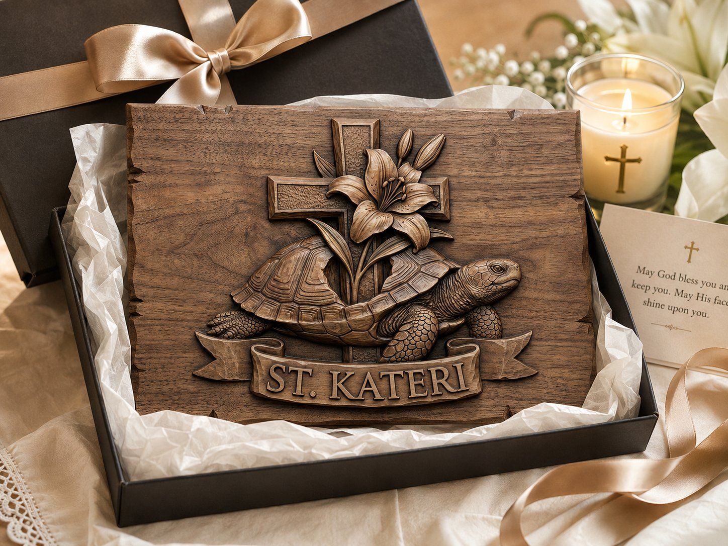 St. Kateri Tekakwitha Lily Turtle Clan CNC Relief STL bas-relief STL — view 8