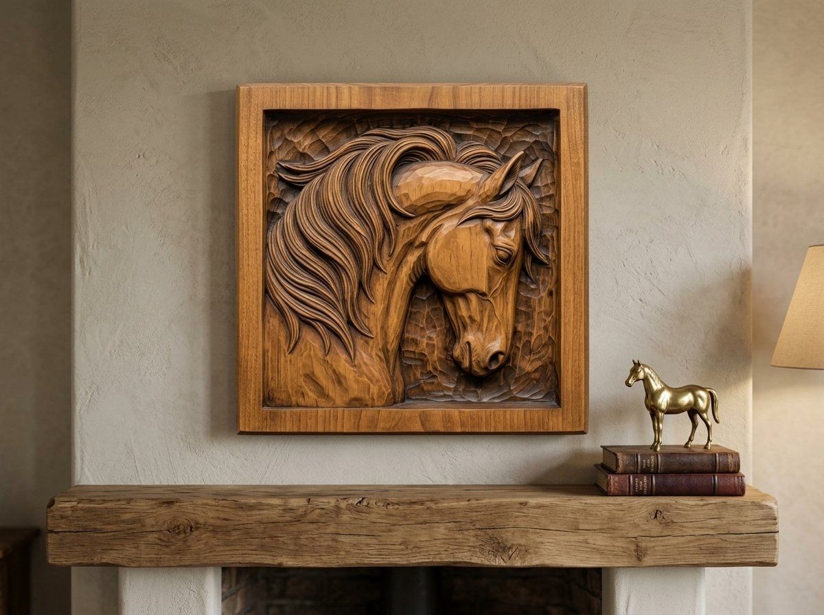 Stallion Portrait Horse Head CNC Relief STL bas-relief STL — view 13