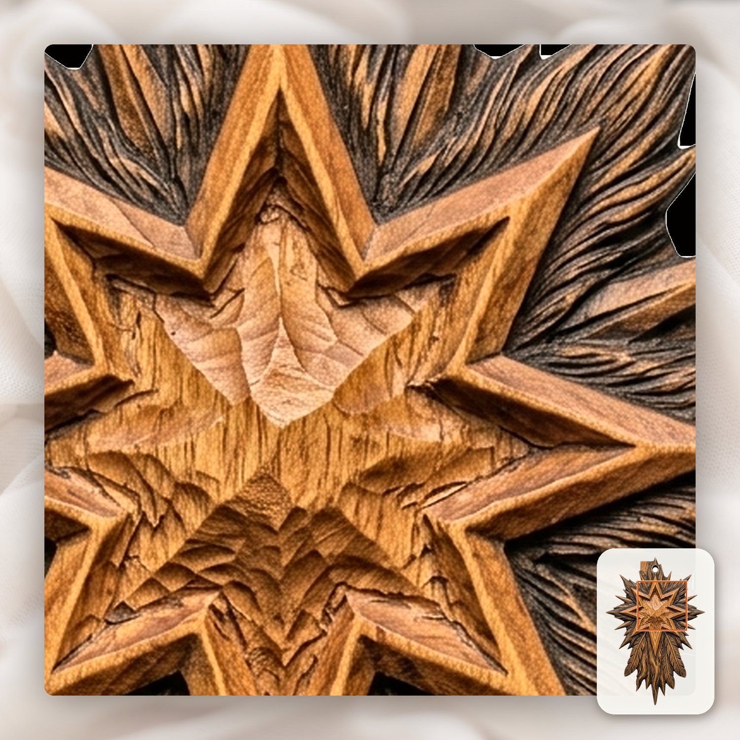 Star of Bethlehem Ornament CNC Relief STL bas-relief STL — view 12