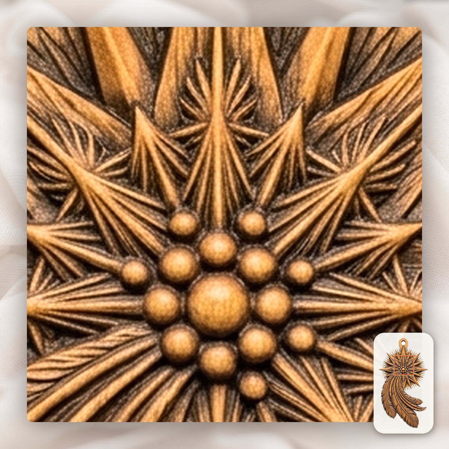 Star of Bethlehem Ornament CNC Relief STL bas-relief STL — view 13