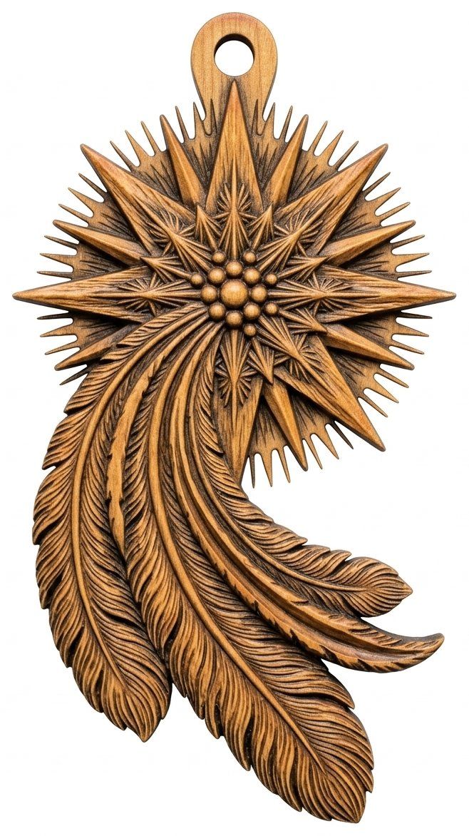 Star of Bethlehem Ornament CNC Relief STL bas-relief STL — view 5