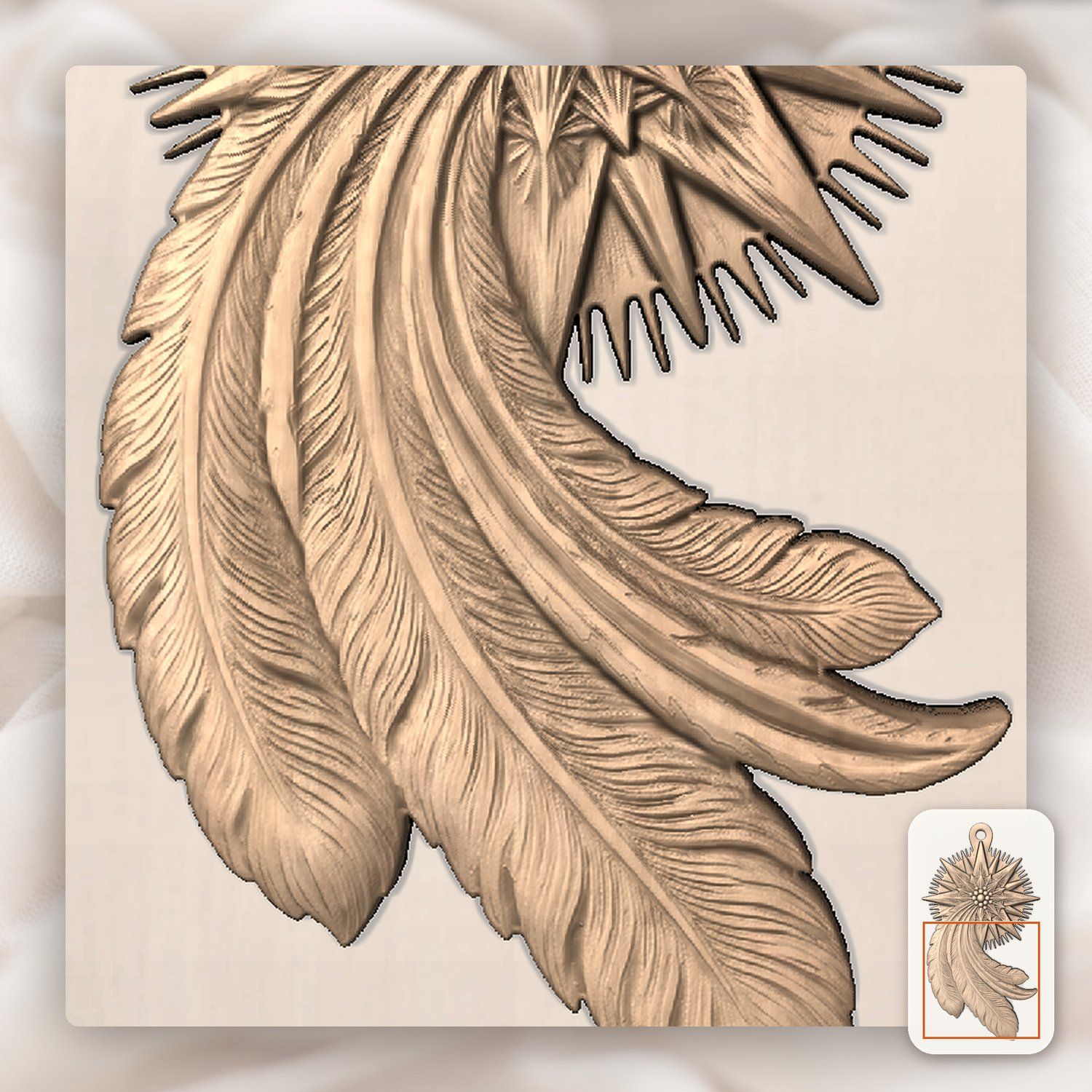 Star of Bethlehem Ornament CNC Relief STL bas-relief STL — view 11