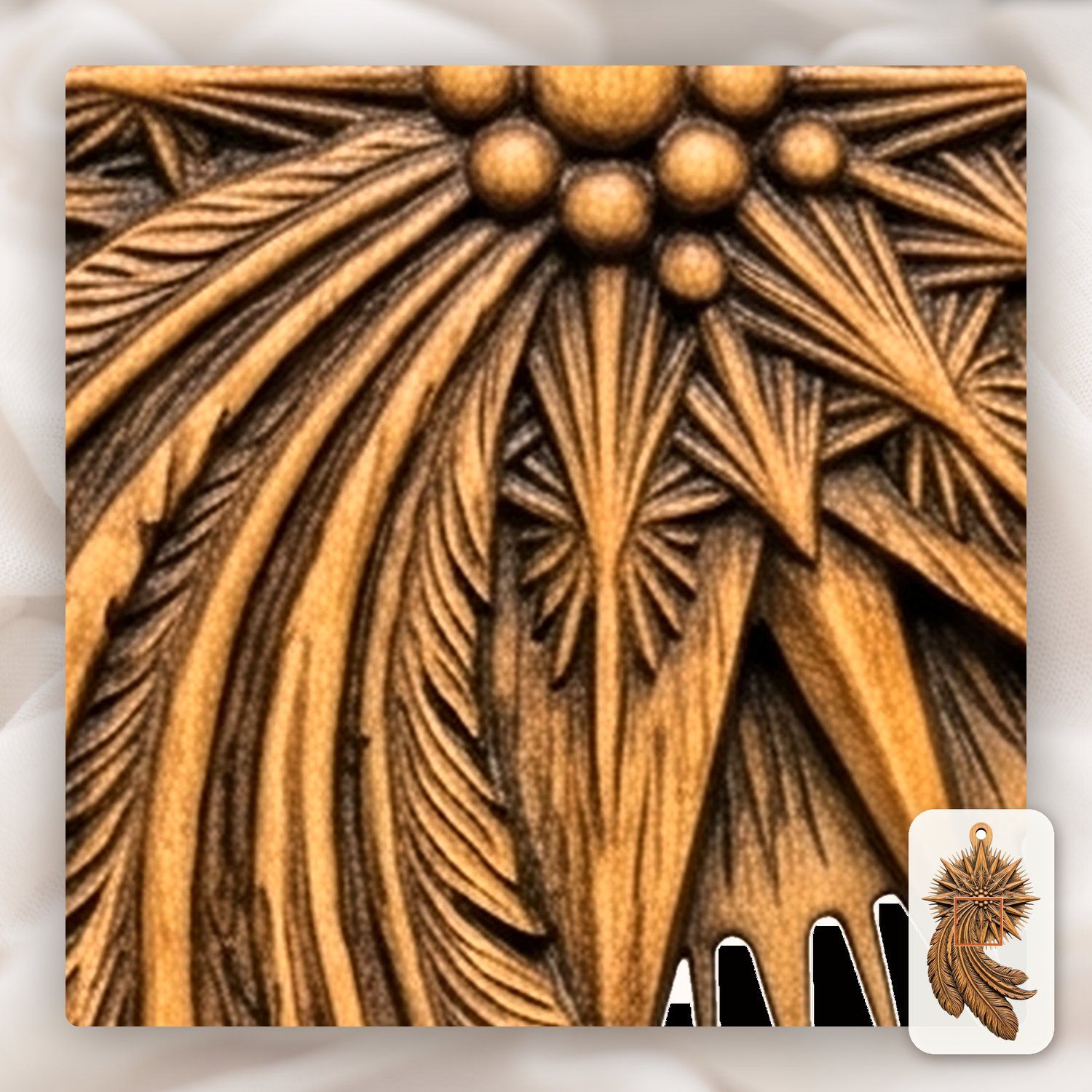 Star of Bethlehem Ornament CNC Relief STL bas-relief STL — view 12