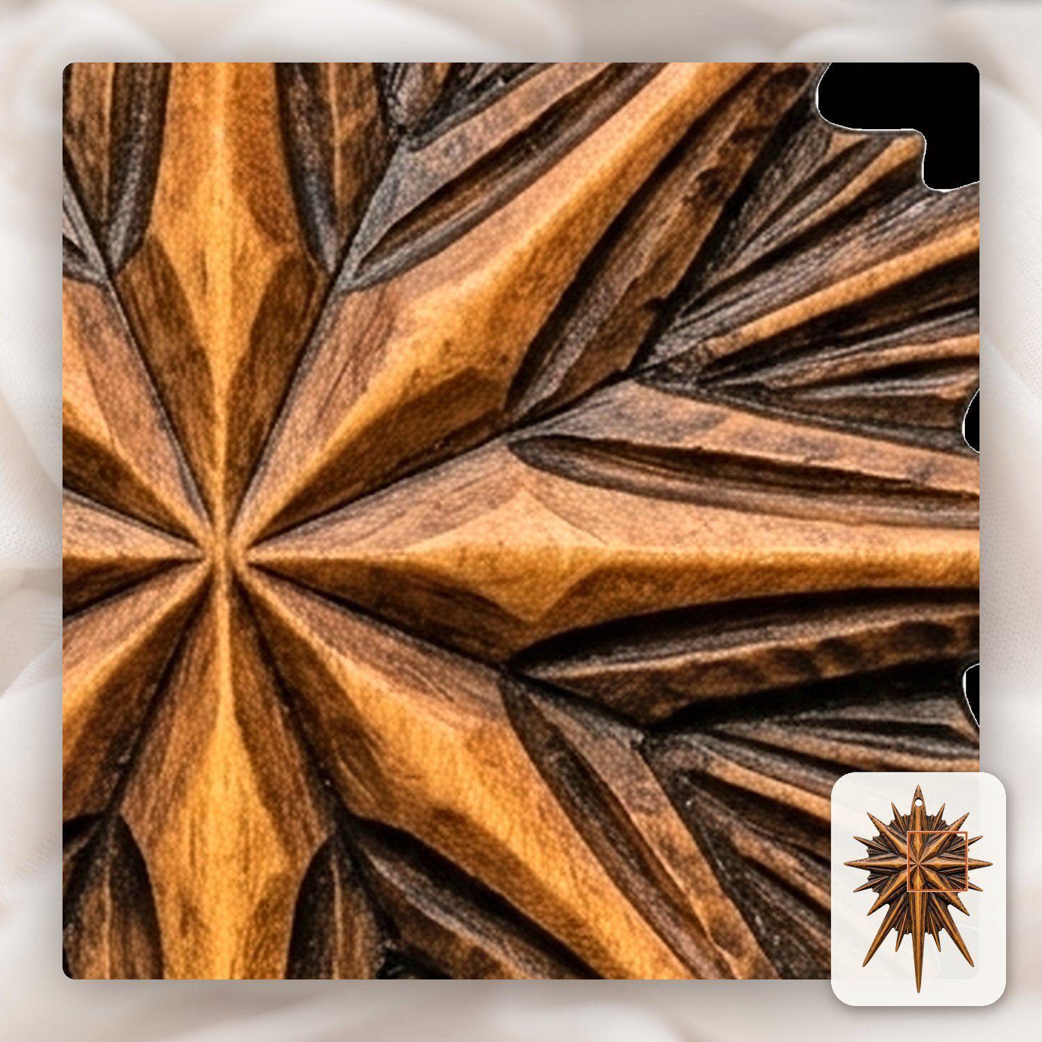 Star of Bethlehem Ornament CNC Relief STL bas-relief STL — view 12