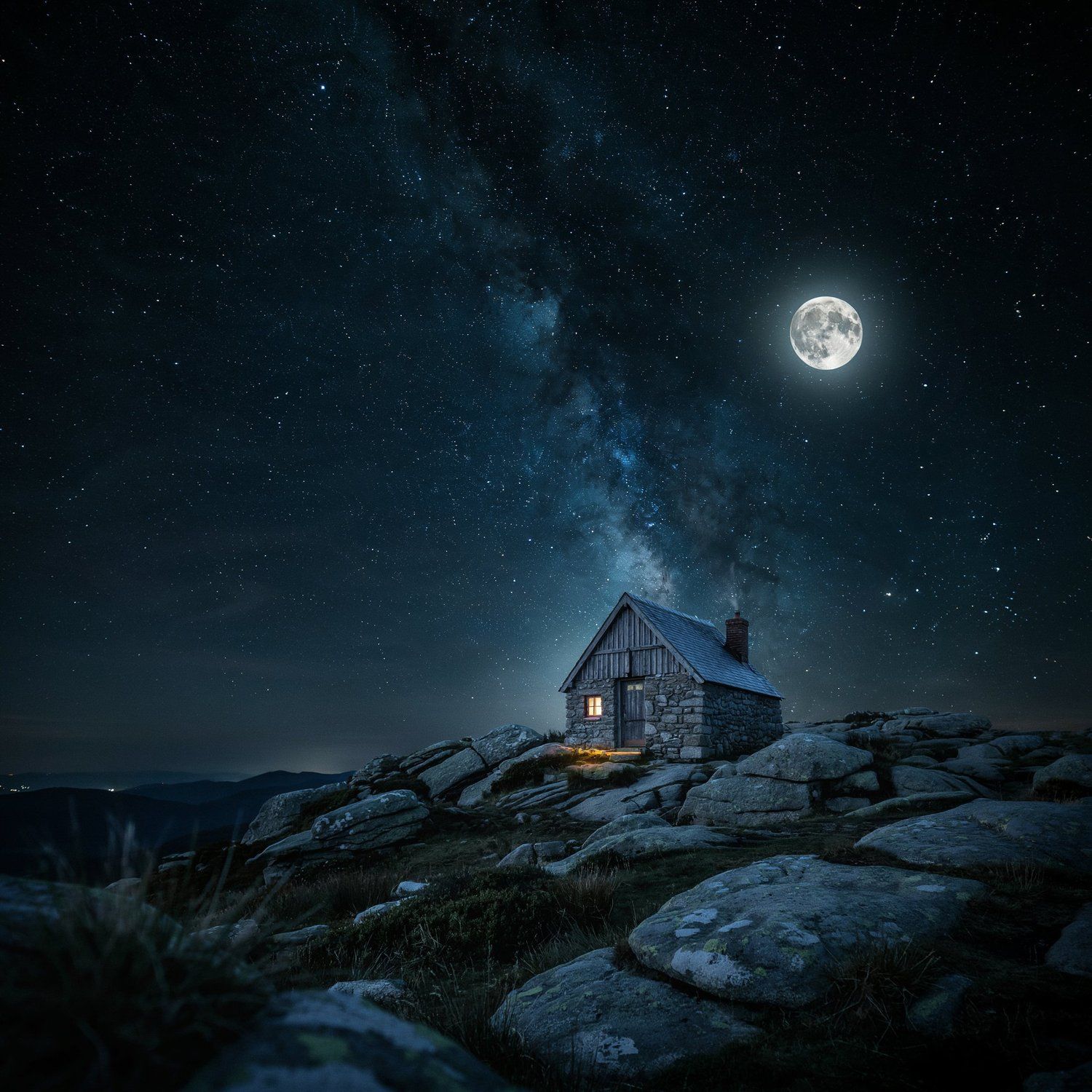 Starry Night Cabin Milky Way CNC Relief STL bas-relief STL — view 13