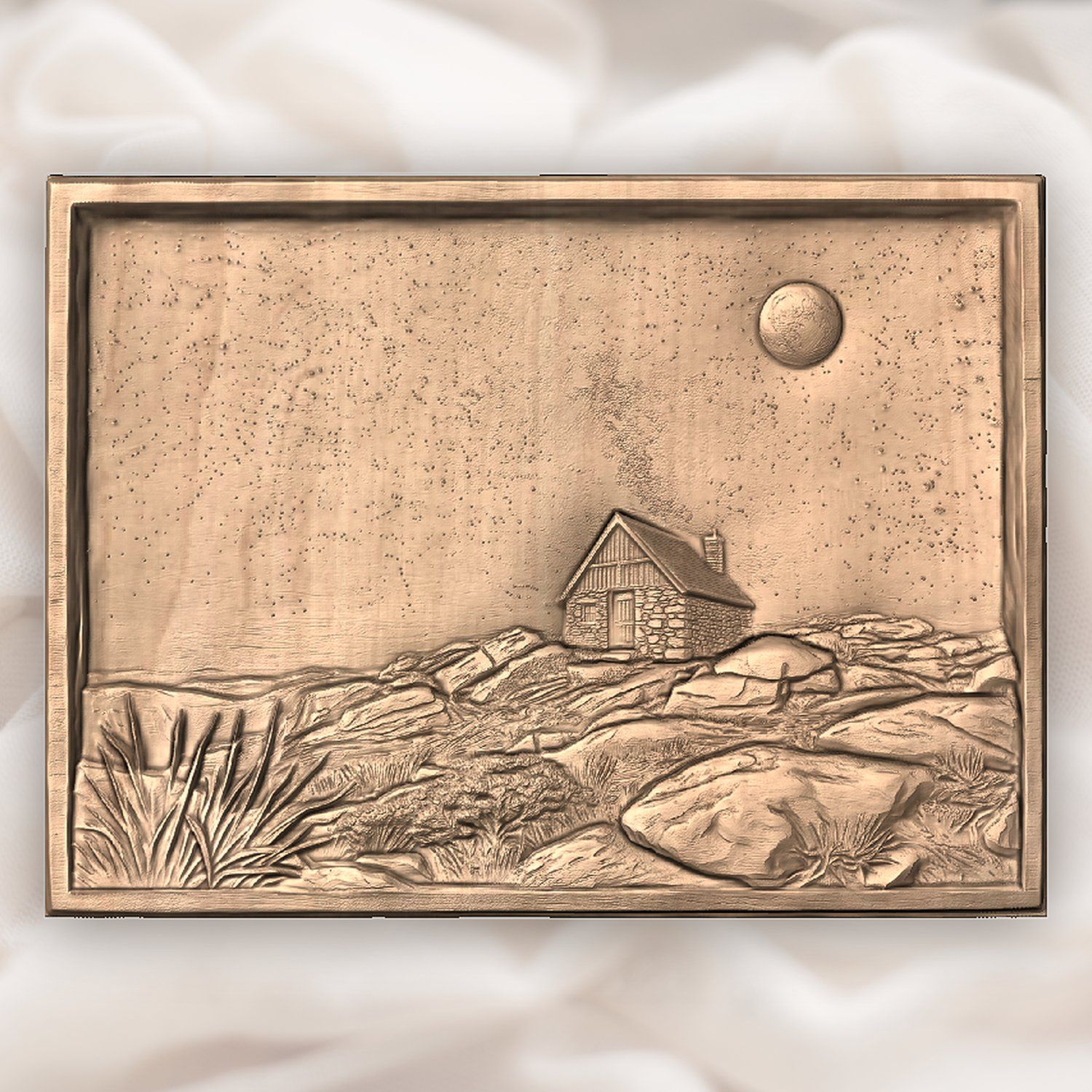 Starry Night Cabin Milky Way CNC Relief STL bas-relief STL — view 5