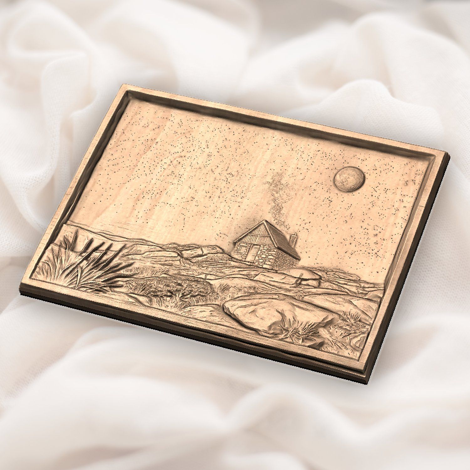 Starry Night Cabin Milky Way CNC Relief STL bas-relief STL — view 6