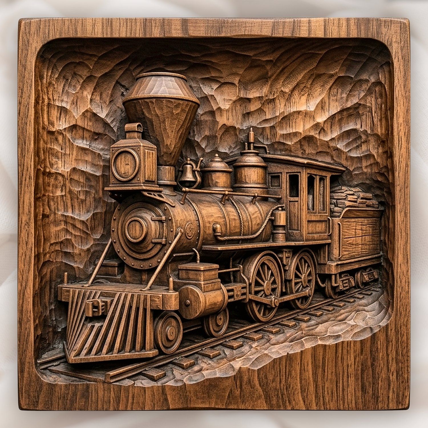 Steam Locomotive Train CNC Relief STL bas-relief STL design