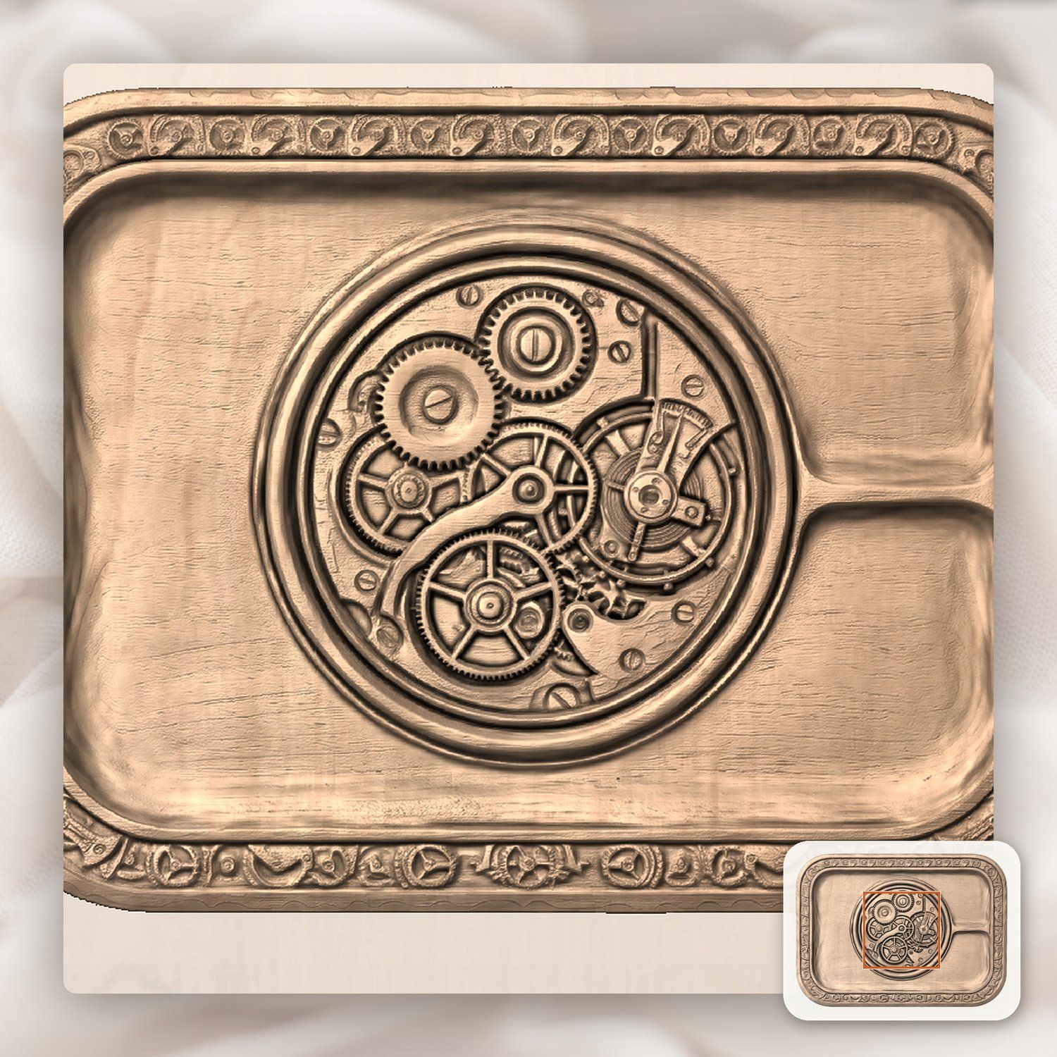 Steampunk Clockwork Gears CNC Relief STL bas-relief STL — view 6