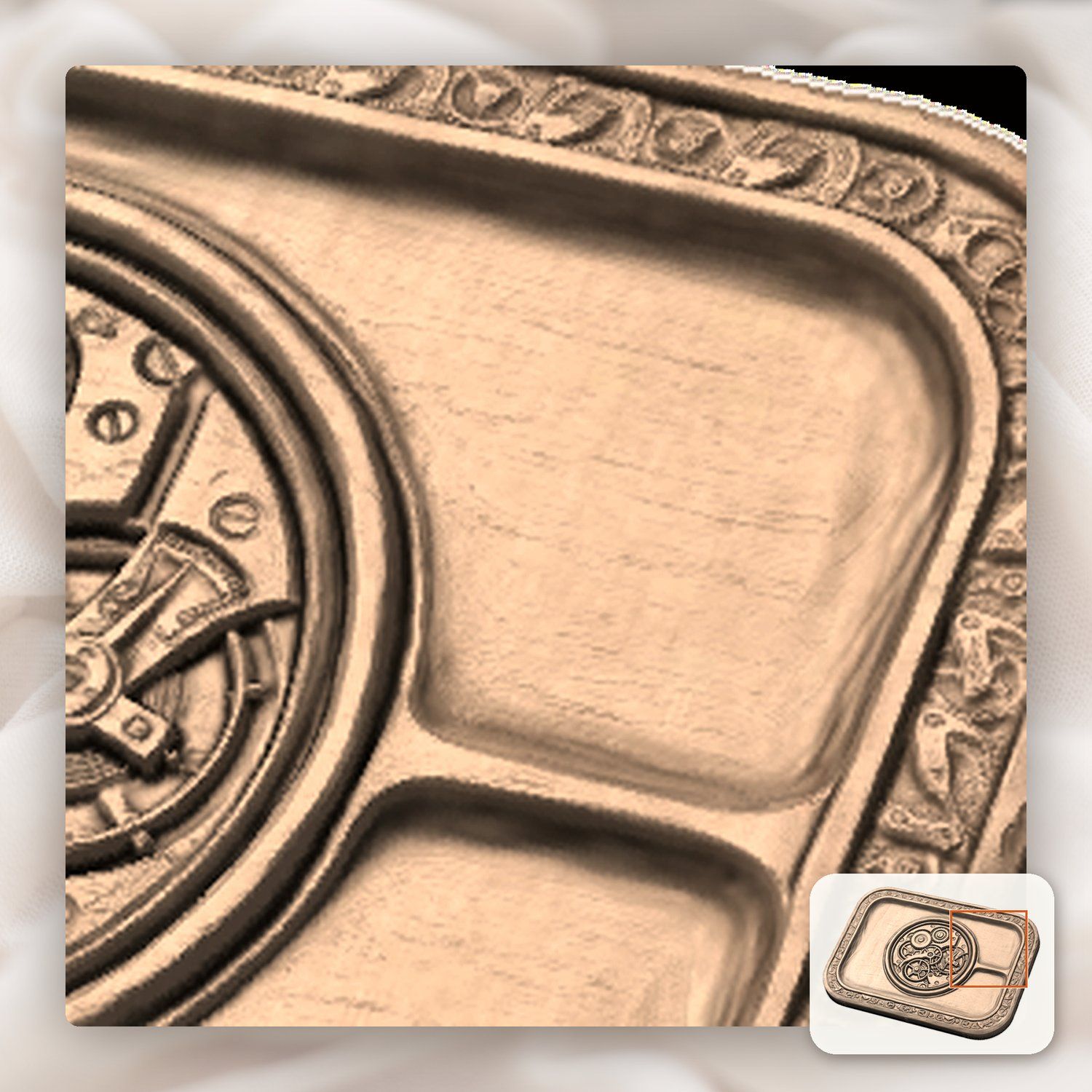 Steampunk Clockwork Gears CNC Relief STL bas-relief STL — view 10