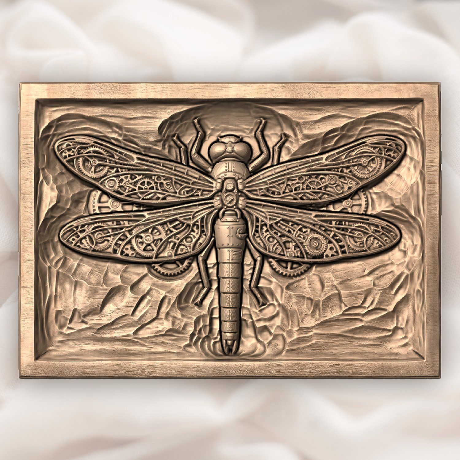 Steampunk Mechanical Dragonfly CNC Relief STL bas-relief STL — view 5