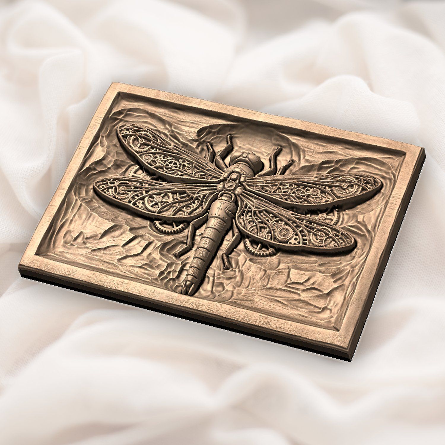 Steampunk Mechanical Dragonfly CNC Relief STL bas-relief STL — view 6