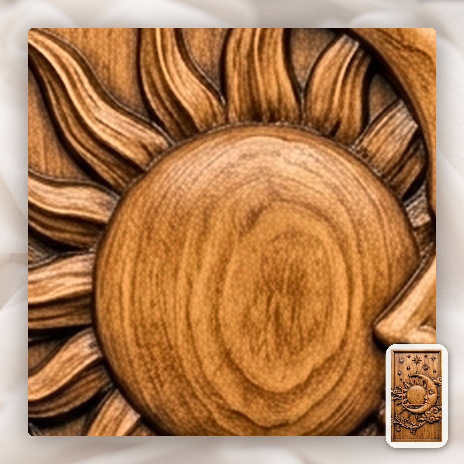 Sun Moon Stars Celestial 3 Stepped Vertical Decor Panels CNC Relief STL bas-relief STL — view 9