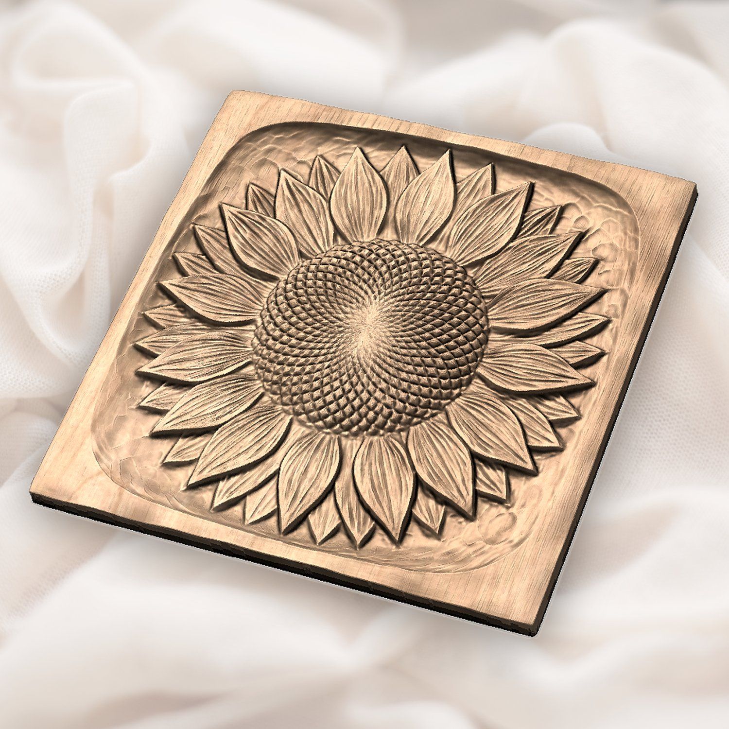 Sunflower Floral Medallion CNC Relief STL bas-relief STL — view 4
