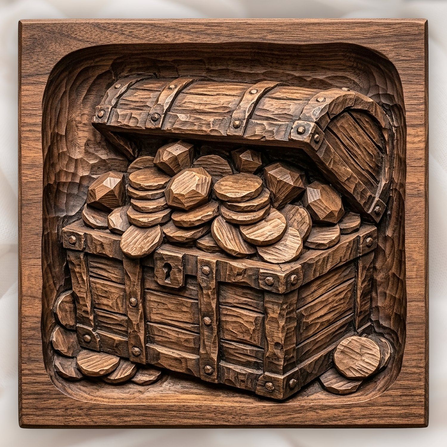 Pirate Sunken Treasure Chest CNC Relief STL bas-relief STL design