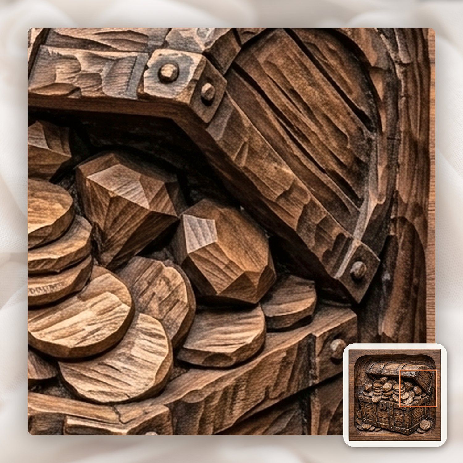 Pirate Sunken Treasure Chest CNC Relief STL bas-relief STL — view 11