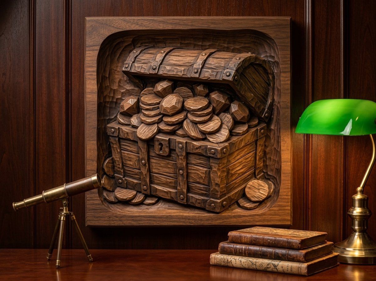 Pirate Sunken Treasure Chest CNC Relief STL bas-relief STL — view 12