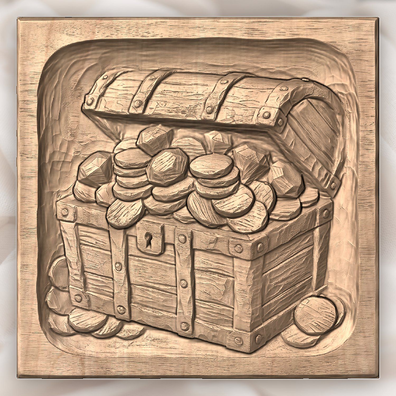 Pirate Sunken Treasure Chest CNC Relief STL bas-relief STL — view 4