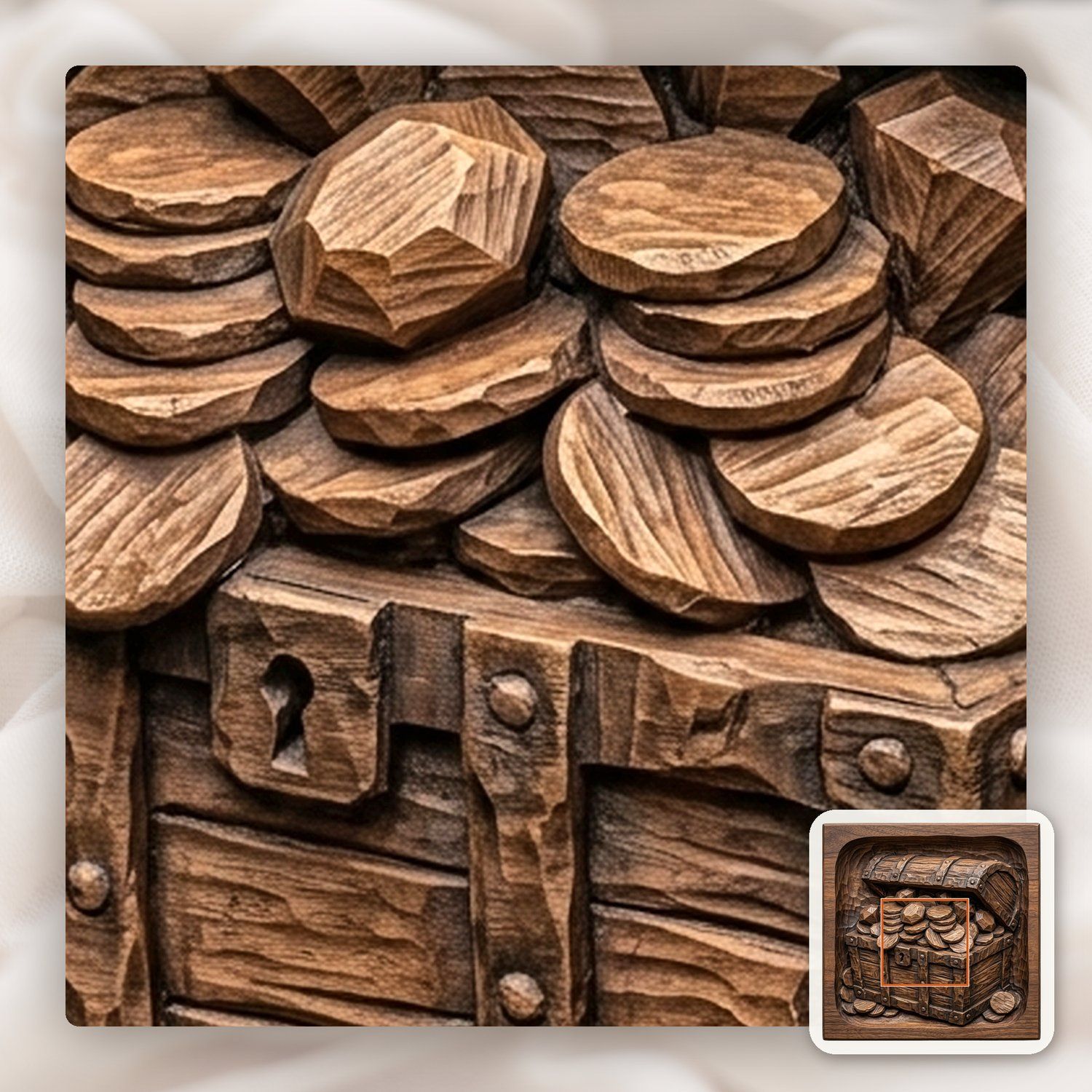 Pirate Sunken Treasure Chest CNC Relief STL bas-relief STL — view 10