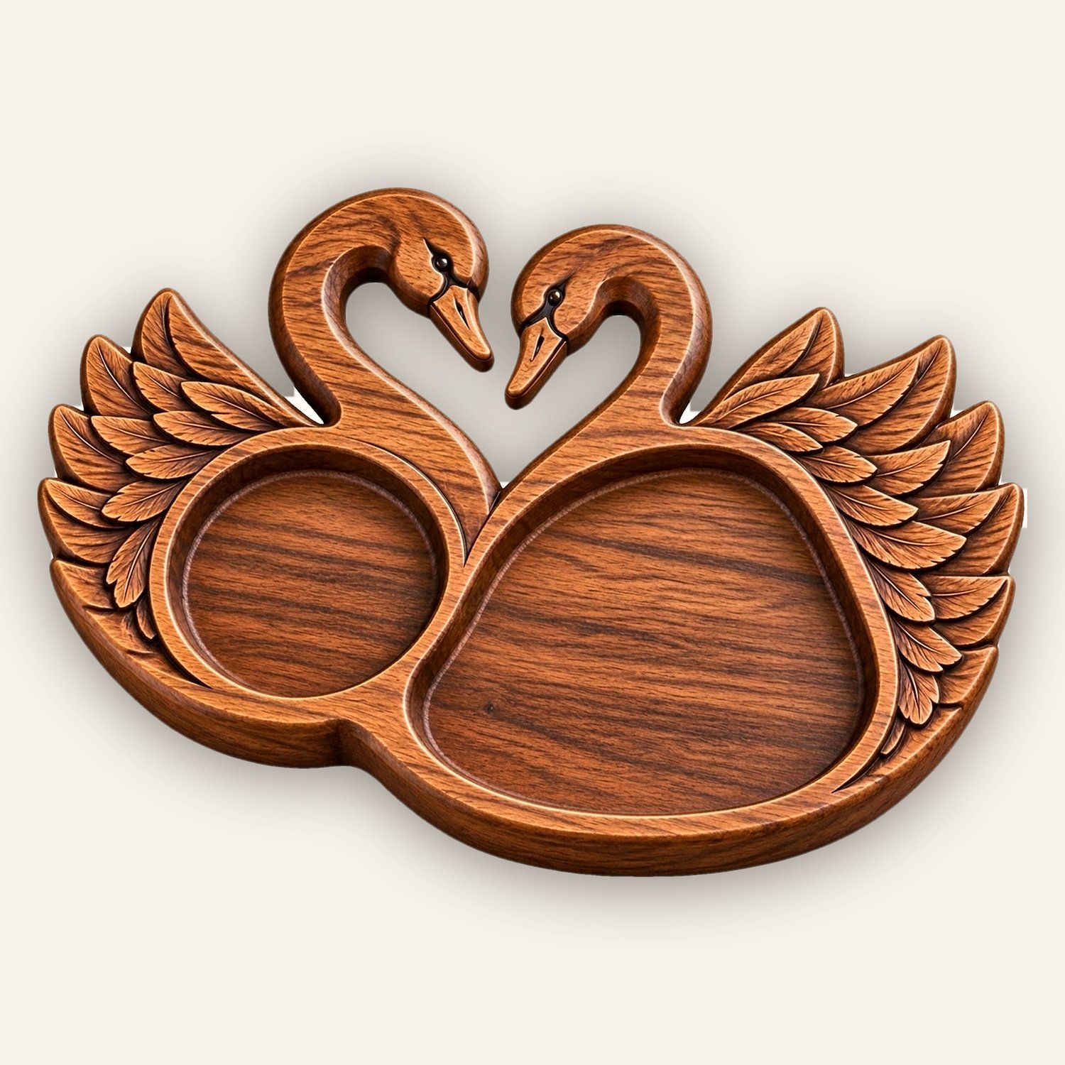 Swan Heart Serving Tray CNC Relief STL bas-relief STL design