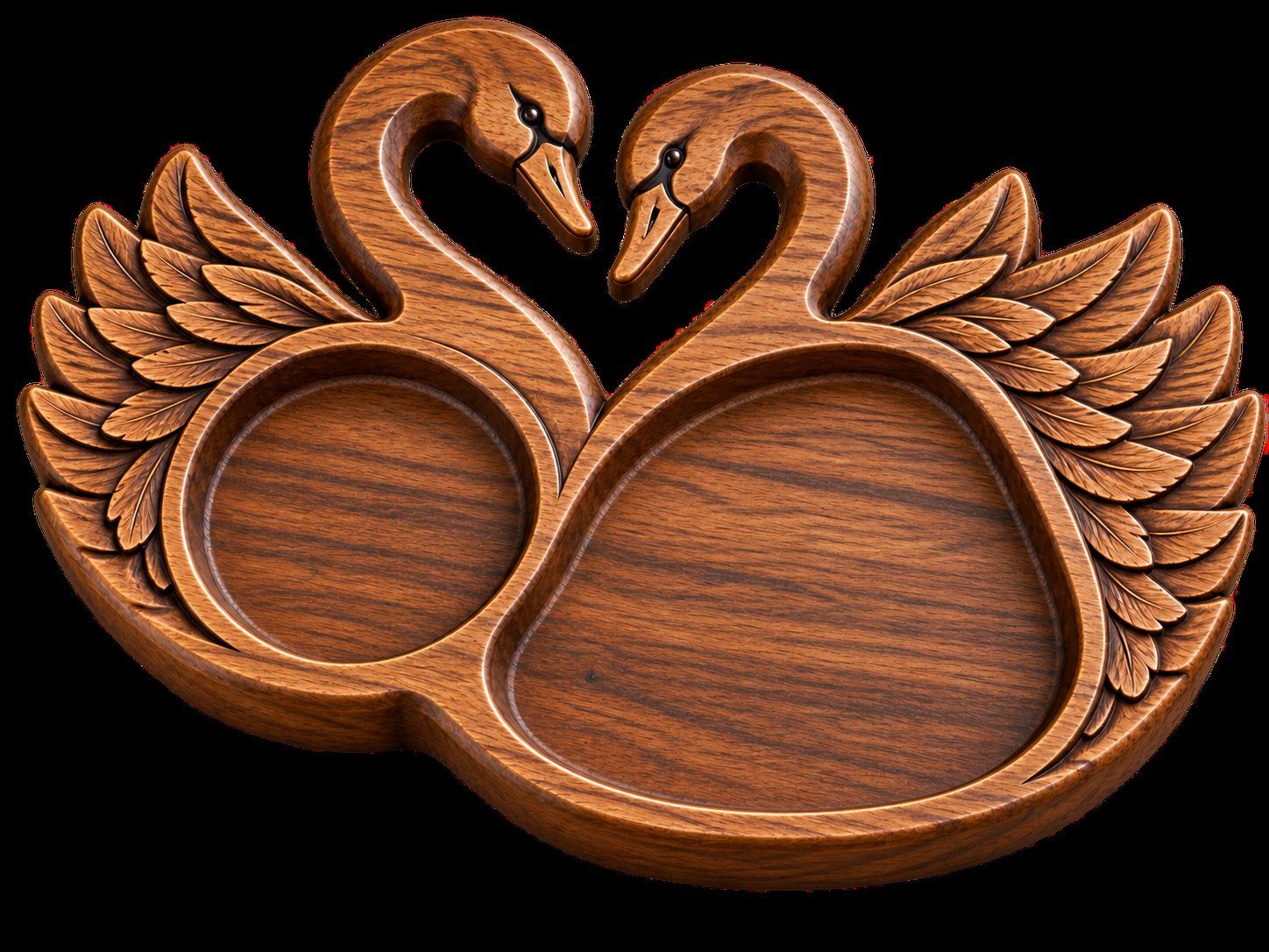 Swan Heart Serving Tray CNC Relief STL bas-relief STL — view 12