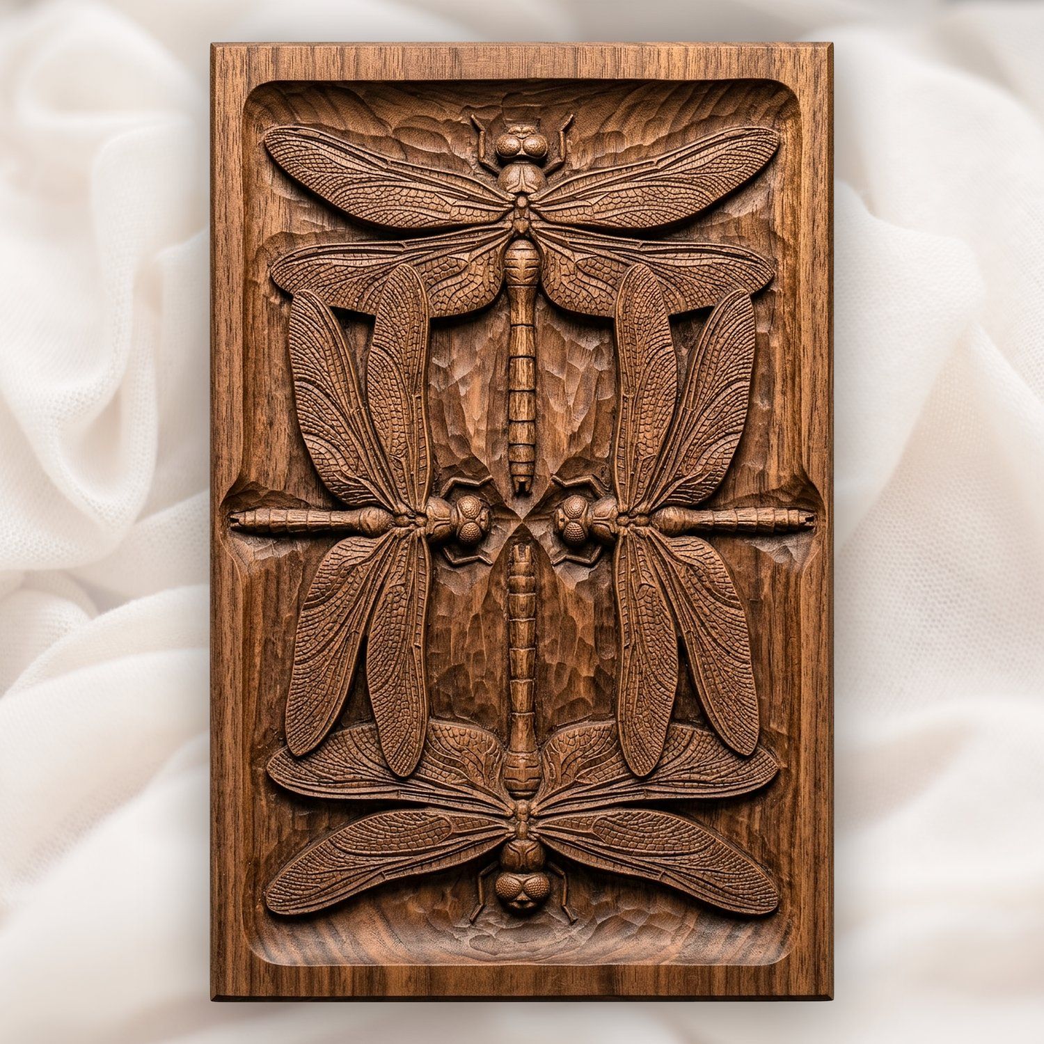 Symmetric Dragonfly Mandala CNC Relief STL bas-relief STL design