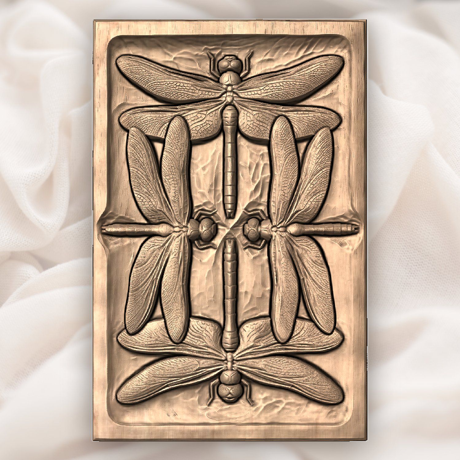 Symmetric Dragonfly Mandala CNC Relief STL bas-relief STL — view 5