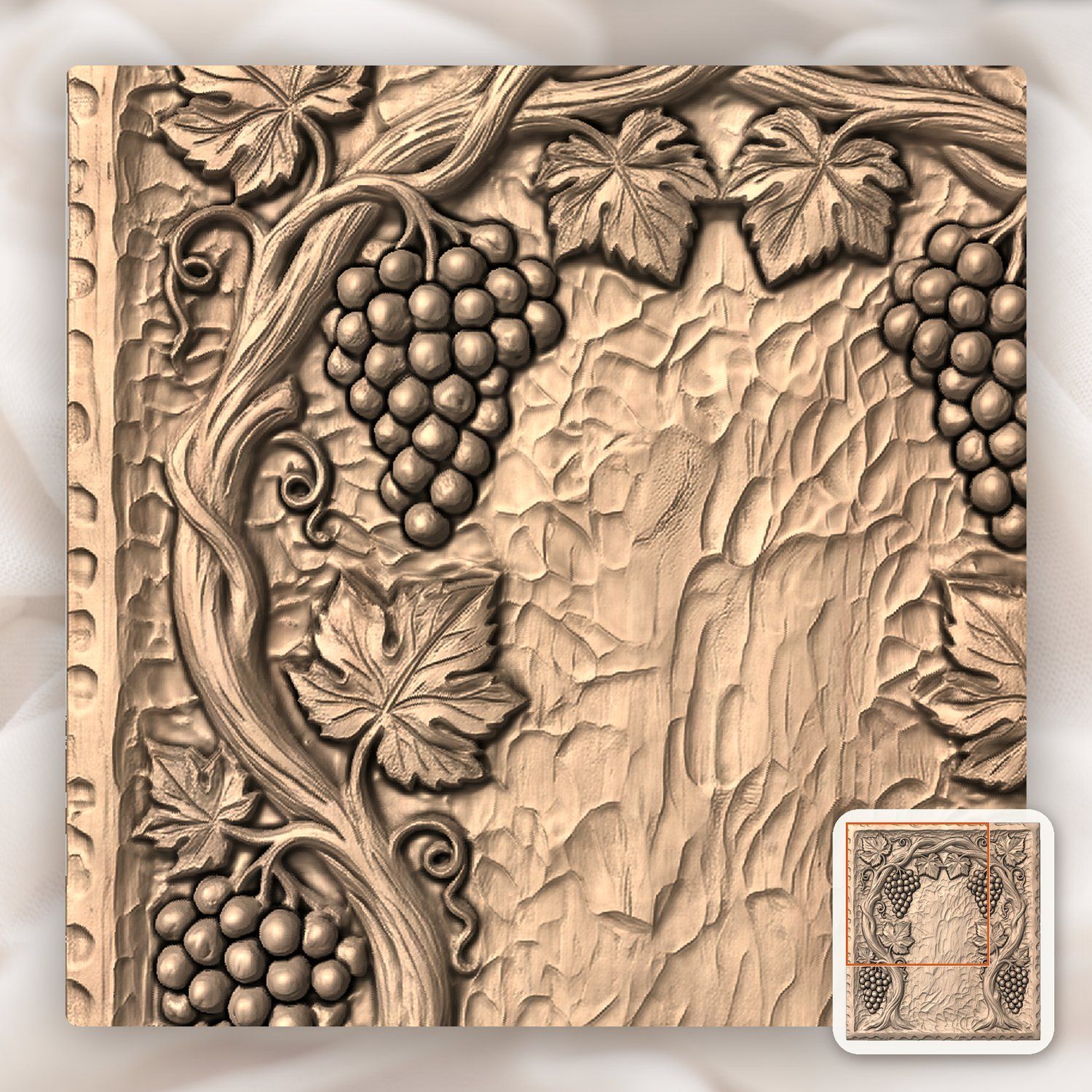 Symmetrical Grape Vine Archway CNC Relief STL bas-relief STL — view 5