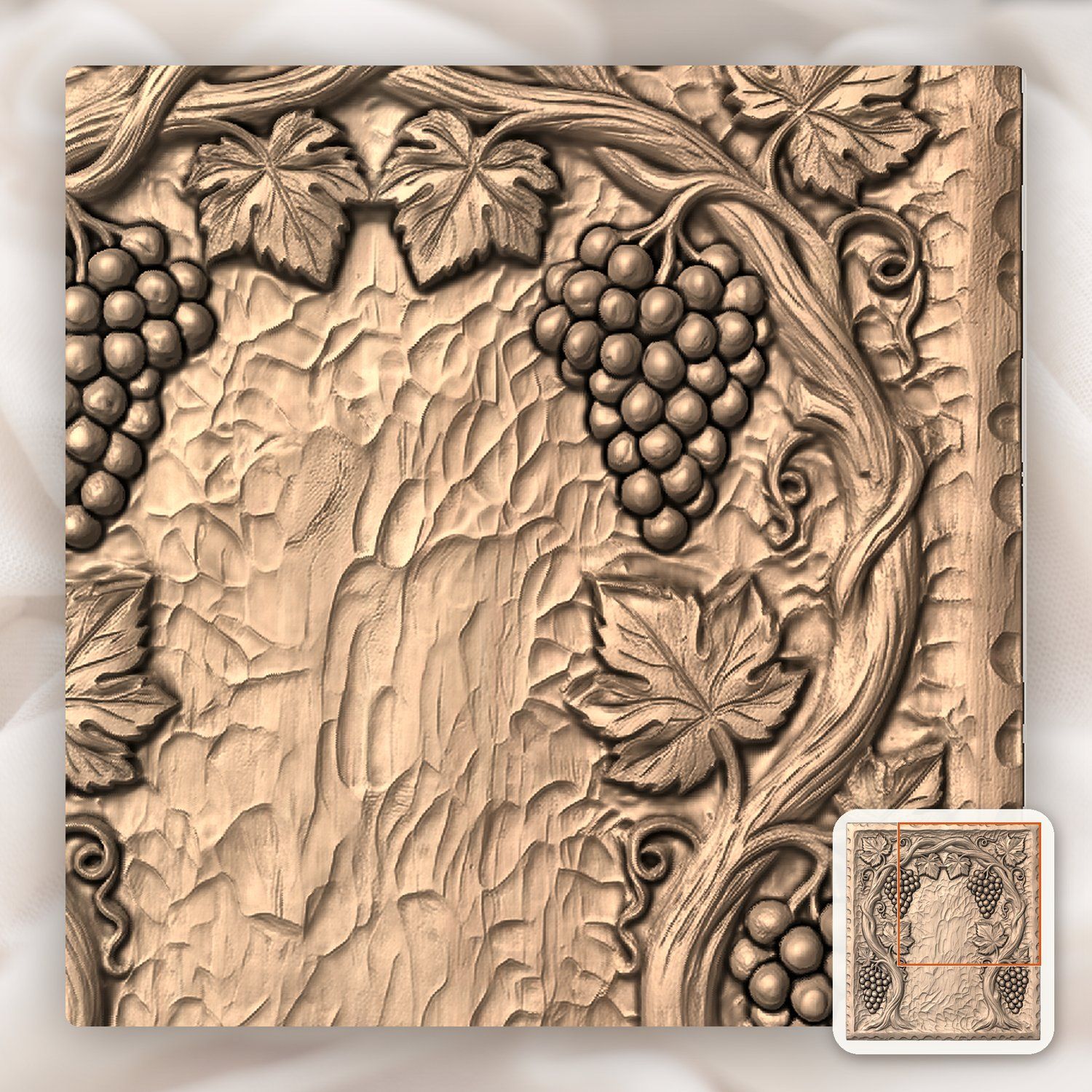 Symmetrical Grape Vine Archway CNC Relief STL bas-relief STL — view 6