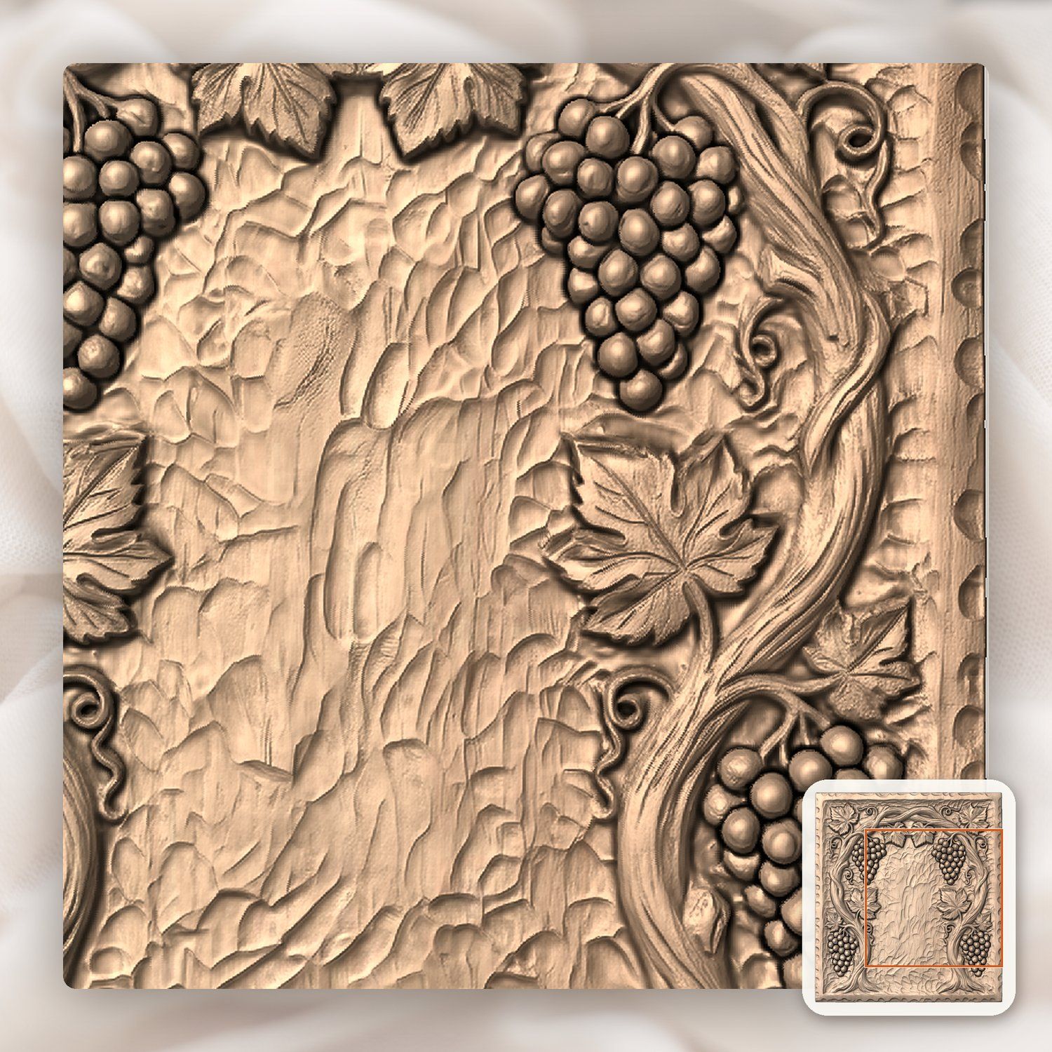 Symmetrical Grape Vine Archway CNC Relief STL bas-relief STL — view 7