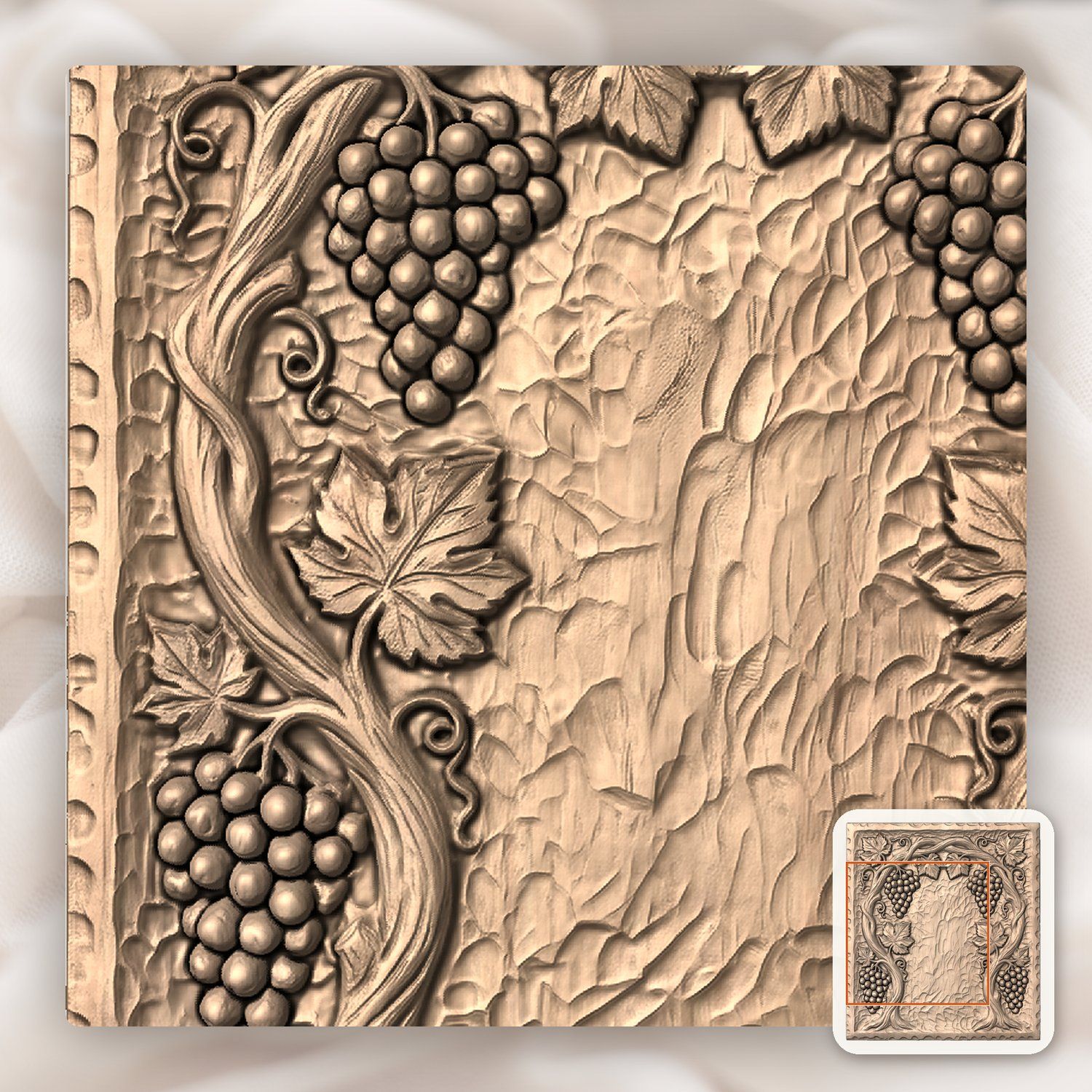 Symmetrical Grape Vine Archway CNC Relief STL bas-relief STL — view 8