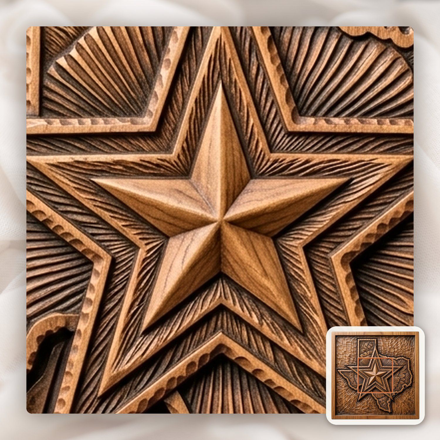 Texas Lone Star Map CNC Relief STL bas-relief STL — view 11