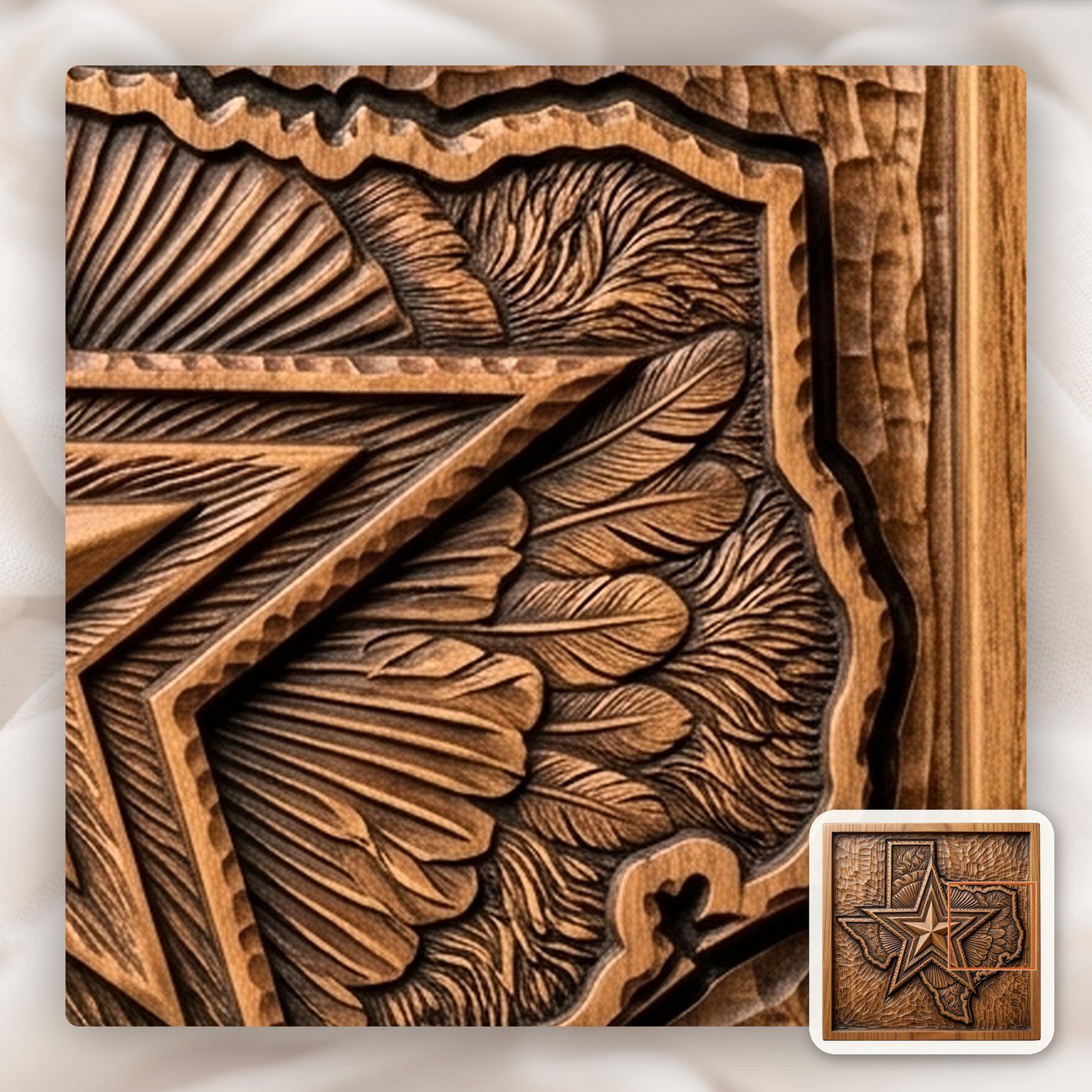 Texas Lone Star Map CNC Relief STL bas-relief STL — view 13