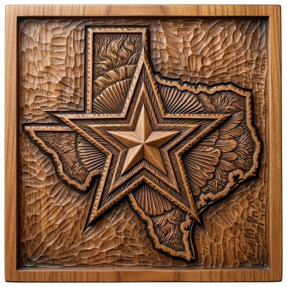 Texas Lone Star Map CNC Relief STL bas-relief STL — view 12