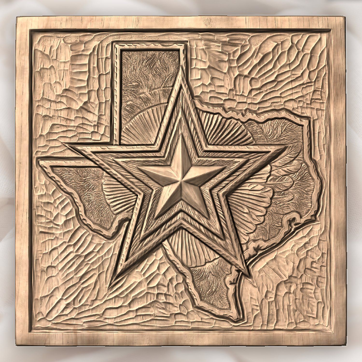Texas Lone Star Map CNC Relief STL bas-relief STL — view 4