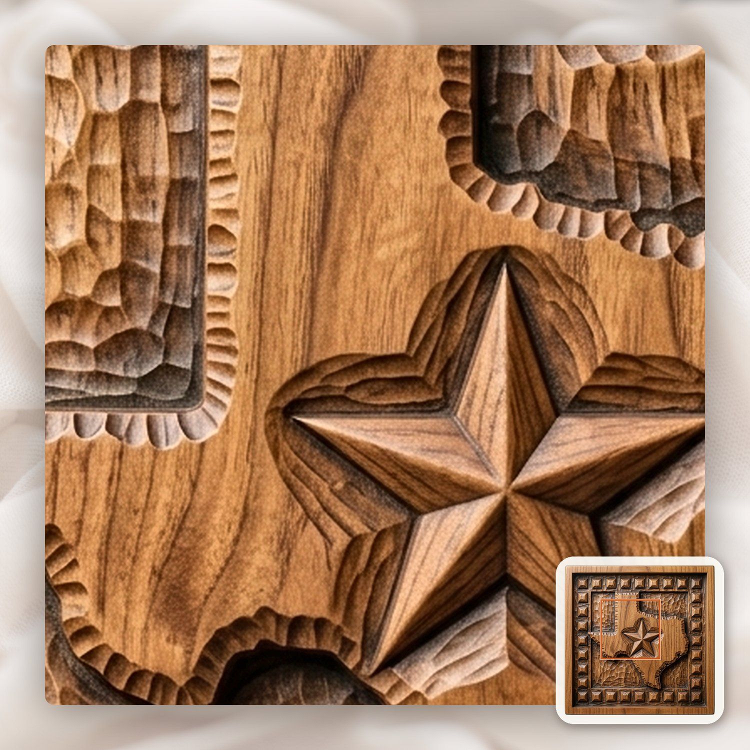 Texas State Lone Star Map CNC Relief STL bas-relief STL — view 12