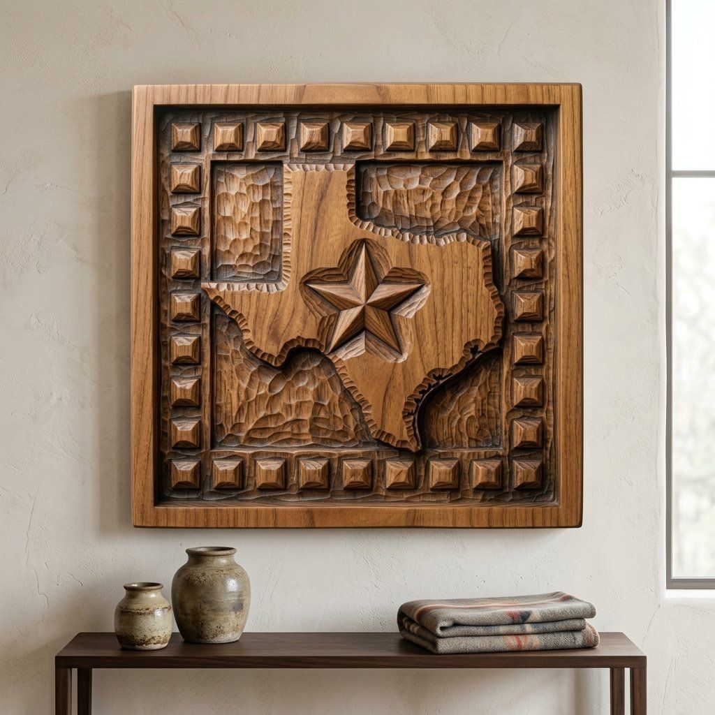 Texas State Lone Star Map CNC Relief STL bas-relief STL — view 14
