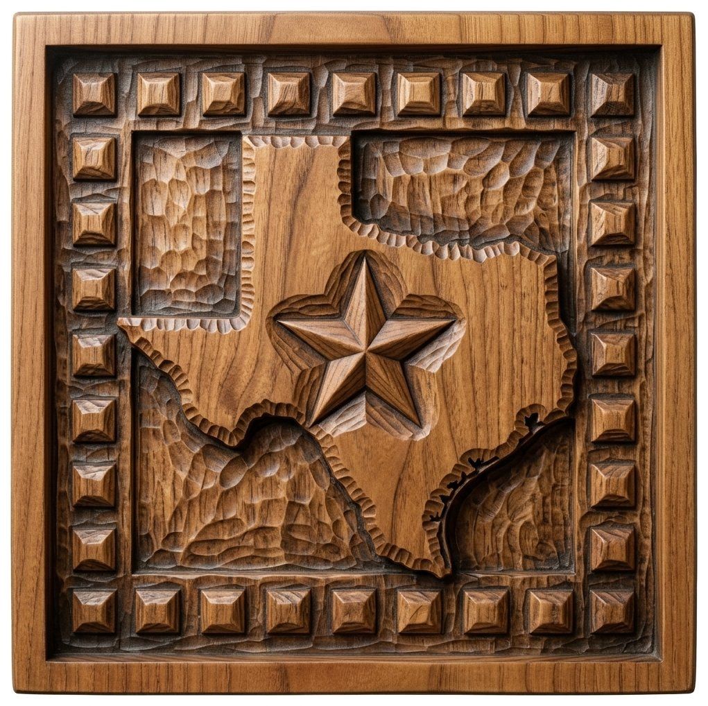 Texas State Lone Star Map CNC Relief STL bas-relief STL — view 4