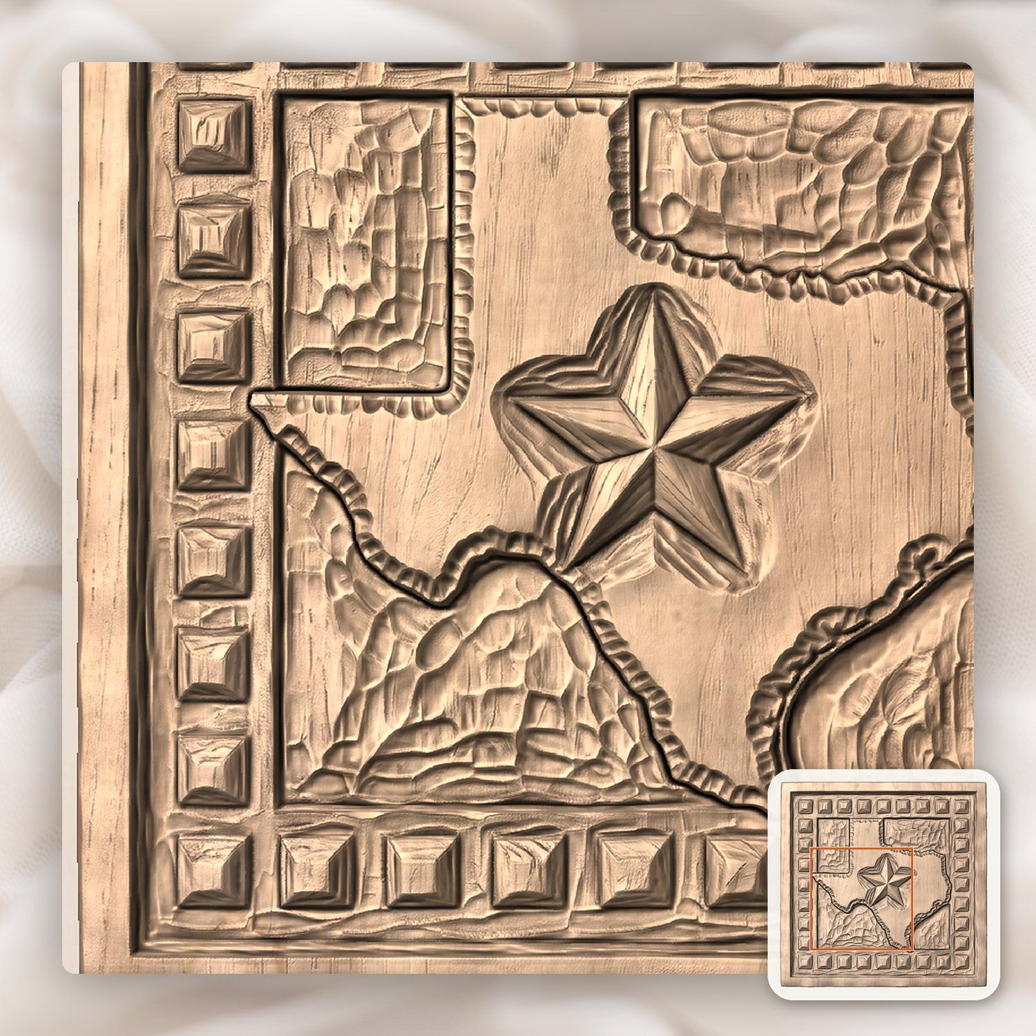 Texas State Lone Star Map CNC Relief STL bas-relief STL — view 7