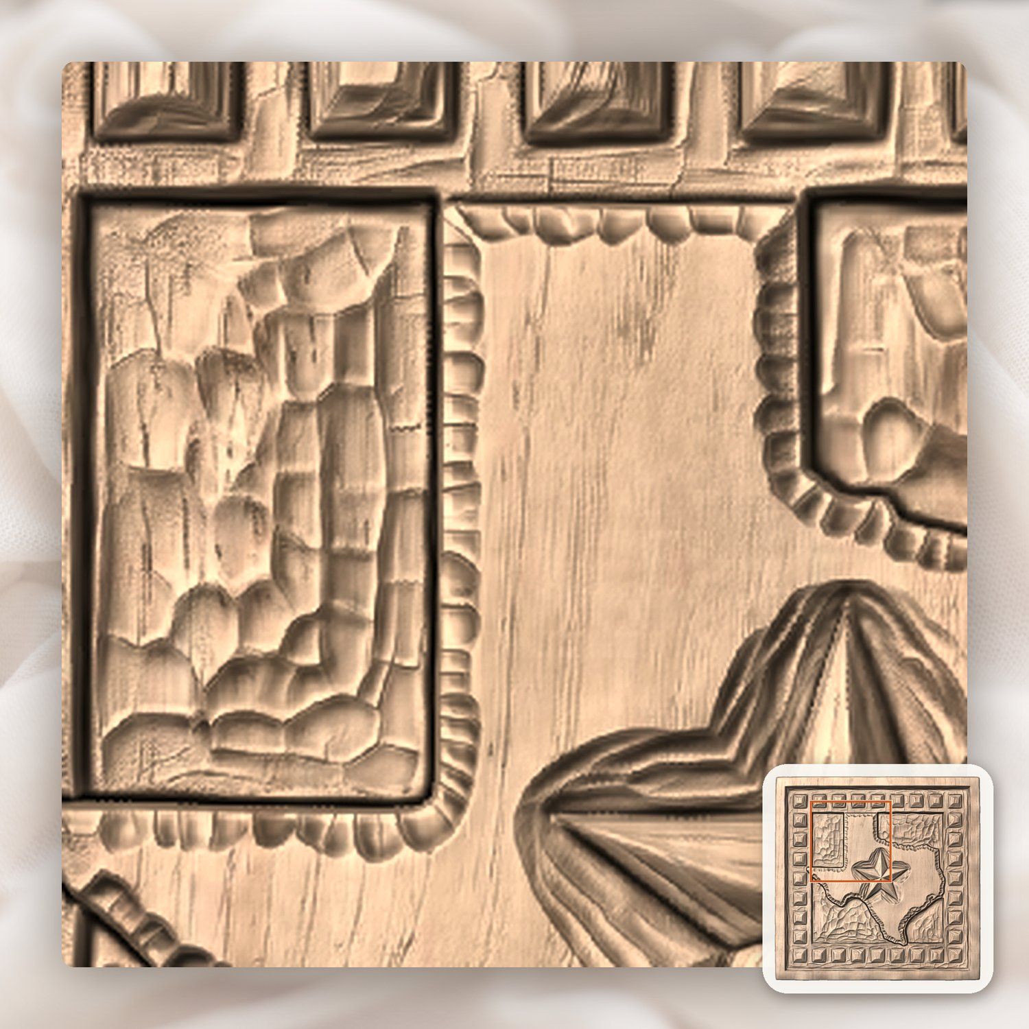 Texas State Lone Star Map CNC Relief STL bas-relief STL — view 9