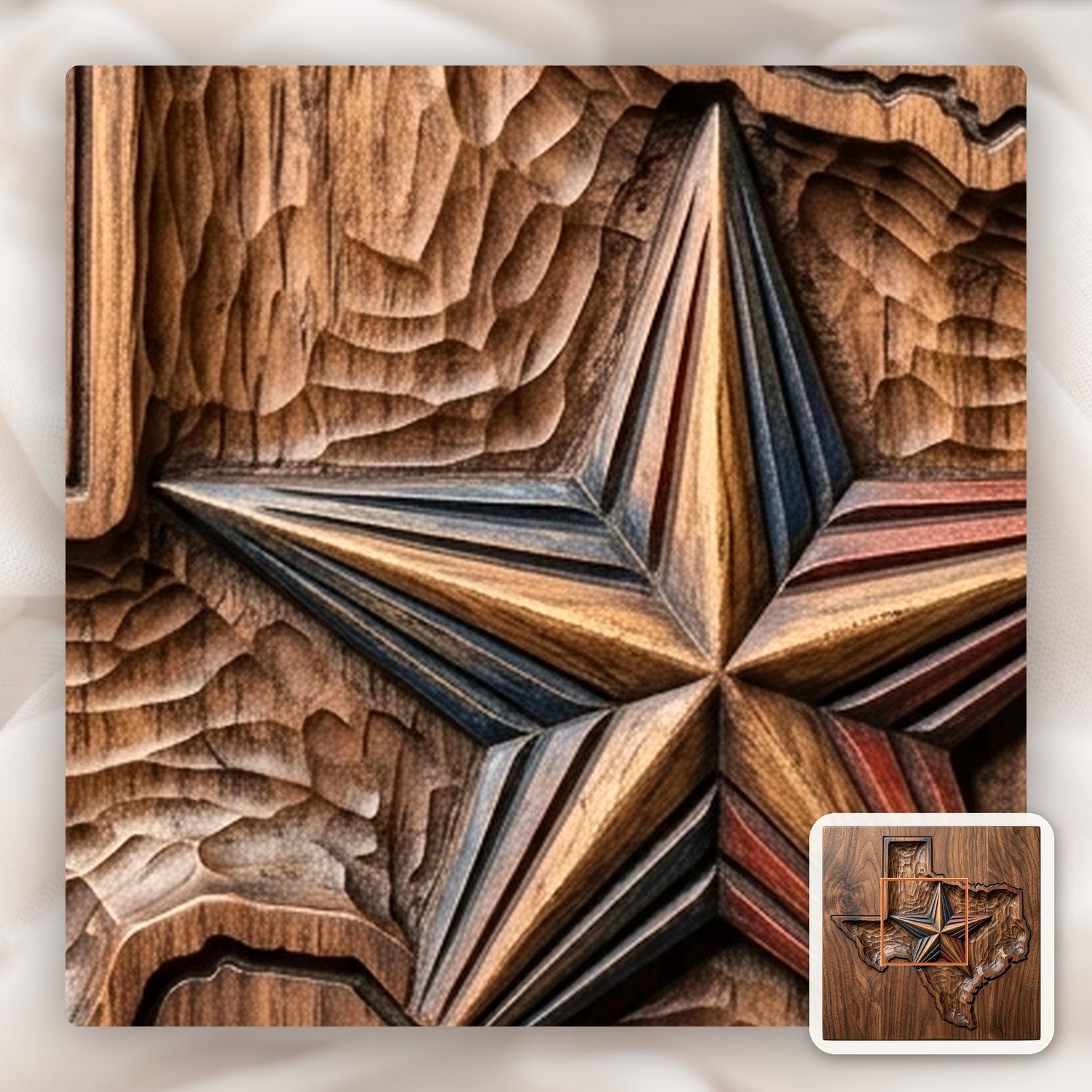 Texas State Map Lone Star CNC Relief STL bas-relief STL — view 11