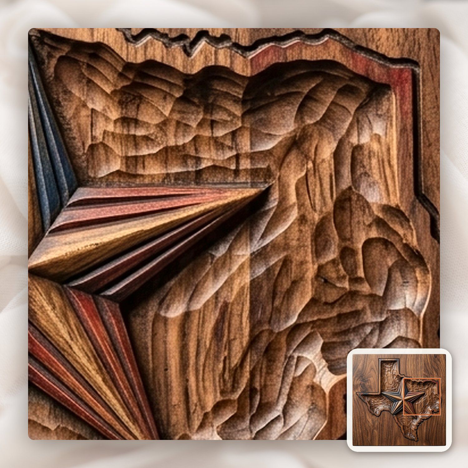 Texas State Map Lone Star CNC Relief STL bas-relief STL — view 13