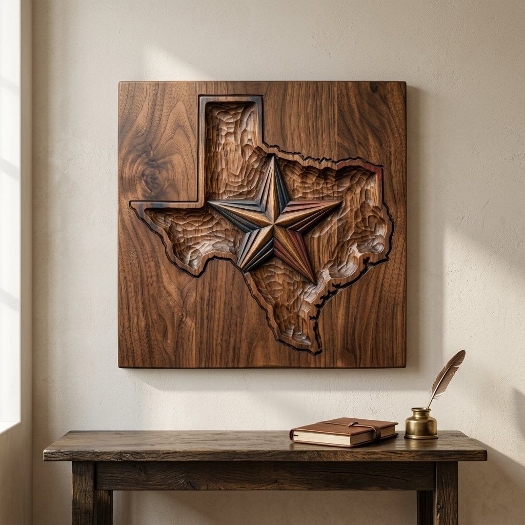 Texas State Map Lone Star CNC Relief STL bas-relief STL — view 14