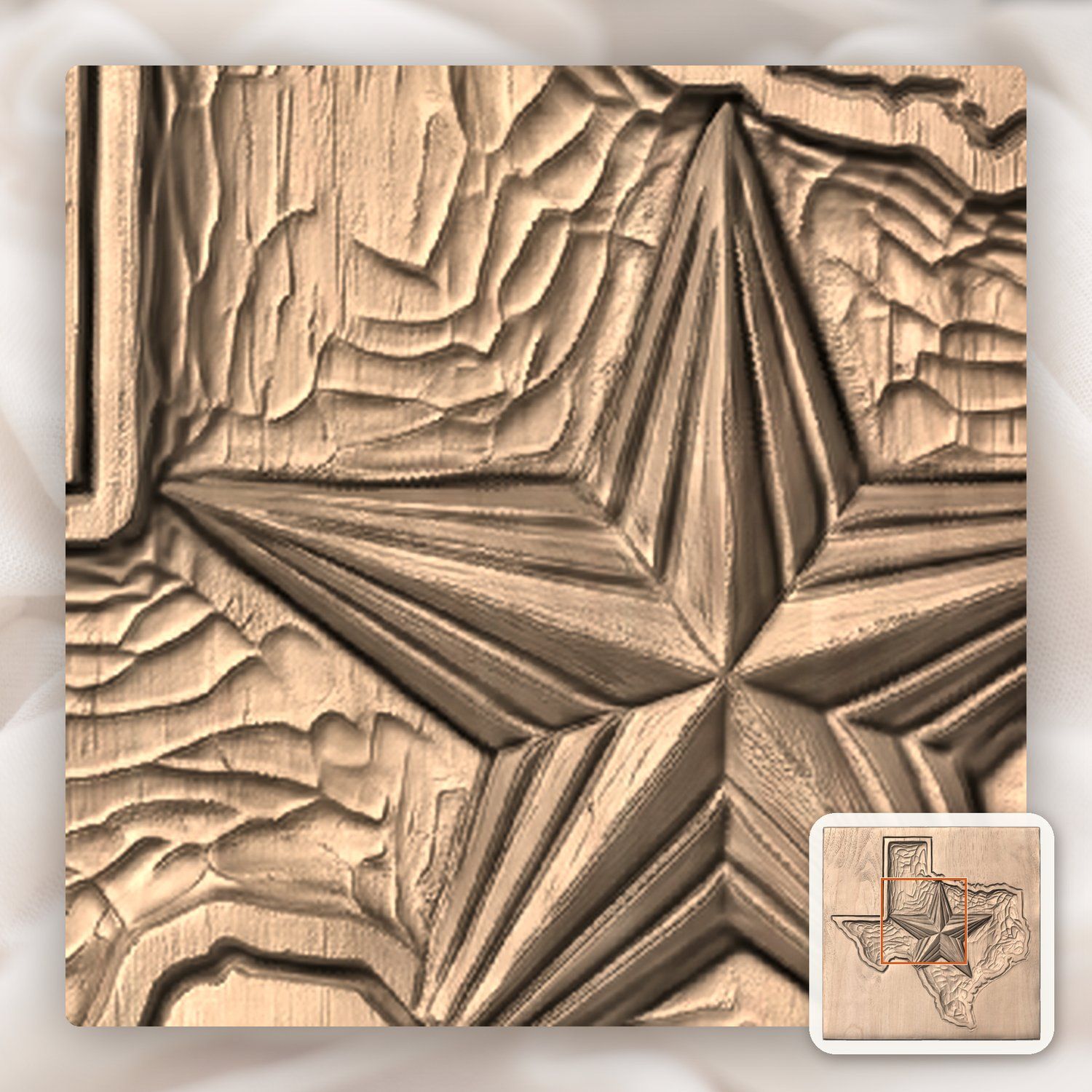 Texas State Map Lone Star CNC Relief STL bas-relief STL — view 7